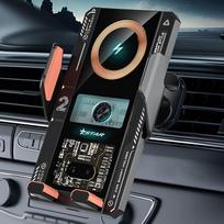 Automobilinis mobiliojo telefono laikiklis su įkrovimo funkcija, indukcinė įkrovimo stotelė automobilyje, belaidis įkroviklis automobilyje, mobiliojo telefono laikiklis automobilyje su indukciniu įkrovimu, greitas 15 W belaidis įkroviklis automobilyje iPh