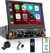 Automobilinis radijas 1DIN su išskleidžiamu ekranu (7 colių automatinis), suderinamas su [belaidžiu] "Apple CarPlay" / "Android" automobiliniu "Bluetooth" C tipo USB (3A greitasis įkrovimas) AM/FM/RDS radijas Atbulinės eigos kamera AUX