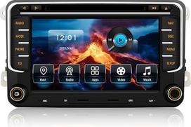 Automobilinis radijas VW Golf 5 6 T5 Polo Sharan Passat Tiguän,[Android 14.0 4GB + 64GB 2.0Ghz] CAWELL 7 colių HD Double DIN radijas su 4G/Navi/Bluetooth WiFi/GPS/RDS/USB/FM/SD/RCA DVD/CD CarPlay