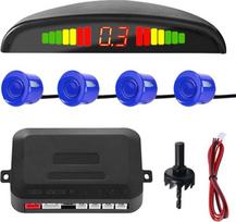 Automobilio parkavimo pagalba 4 galiniai jutikliai atbulinės eigos pagalba automobilio atbulinės eigos signalizacija parkavimo sistema parkavimo jutikliai atbulinės eigos parkavimo pagalba 12 V LCD ekranas garsinis signalas įspėjamasis signalas mėlyna spa