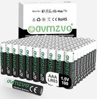 avmzvo AAA baterijos, LR03, 1,5 V, ilgai veikiančios, šarminės, galingos, galima naudoti žaislams, žadintuvams ir kitiems elektroniniams prietaisams, 100 vnt.