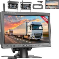 Belaidė 2 galinio vaizdo kamera su 7 colių HD IPS monitoriumi, valstybinio numerio ženklas, IP69 vandeniui atspari galinio vaizdo kamera, skirta lengviesiems automobiliams, sunkvežimiams, visureigiams, furgonams