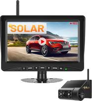 Belaidė saulės reverso kamera su 7 colių monitoriumi: Belaidė parkavimo pagalba sunkvežimiams, furgonams, visureigiams, nameliams ant ratų, automobiliams ant ratų, sunkvežimiams, furgonams, visureigiams, nameliams ant ratų