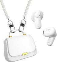 Belaidės "Bluetooth" ausinės - stilingos ausinės su mini rankinės įkrovimo dėklu, skirtos pakabinti kaip rankinę, 22 valandų trukmės, dovanų idėja moterims ir paaugliams