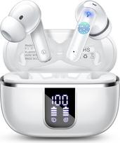 Belaidės "Bluetooth" ausinės, "Bluetooth 5.4 Kopfhörer mit 4 ENC Noise Cancelling, Weiß
