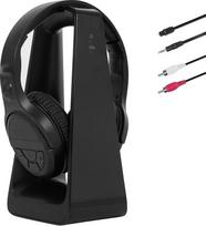 Belaidės TV ausinės senjorams su dideliais mygtukais, 2.4G siųstuvo įkrovimo stotelė, palaiko optinį/RCA/AUX išėjimą "Bluetooth" ausinės per ausis su 3EQ režimais, 30 m atstumas be garso vėlavimo