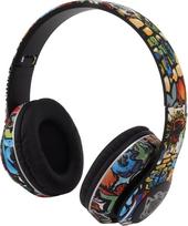 Belaidės žaidimų ausinės, sulankstomos ausinės su mikrofonu, giliais bosais, daugiafunkcinės triukšmo slopinimo funkcijos, naujoviškos graffiti dizaino "Bluetooth" ausinės