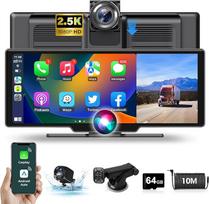 Belaidis "Carplay" "Android" automobilio ekranas su 2.5K prietaisų kamera Automobilio priekinis galinis 10,26 colių jutiklinis ekranas "Carplay" ekranas Nešiojamasis "Driveplay" su atbulinės eigos kamera "Bluetooth" Mirror Link "Siri" 64G TF kortelė