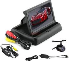 BW® 4,3 colių sulankstomas spalvotas automobilio galinio vaizdo monitorius + automobilio galinio vaizdo sistema Belaidė vandeniui atspari CCD atsarginė kamera