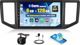 CAMECHO 6+128G 8 branduolių "Android 15" automobilinis radijas "VW Volkswagen Crafter 2017-2021" su galinio vaizdo kamera, 10 colių navigacijos radijas su "Bluetooth" GPS "WiFi" belaidžiu "Carplay" "Android" automobilinis FM/RDS 32EQ DSP