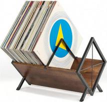 CASDUCT Schallplattenständer,80-100 LP vinilo plokštelių Schallplatten Aufbewahrung,40 * 30 * 30cm,1 Etage Vinyl Regal mit Rutschfeste Trennklemme,Organisator für CD, Alben, Zeitschriften, Buch