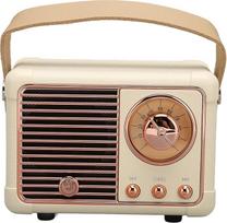 CCYLEZ Retro "Bluetooth" garsiakalbis, garsiakalbis BT 5.0, HiFi stereofoninio garso efektas, mažas, lengvas, derliaus dekoras, mielas senovinis mados stilius namams, kelionėms, lauke (geltonas)