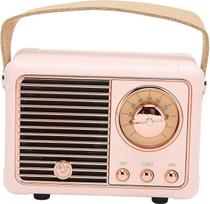 CCYLEZ Retro "Bluetooth" garsiakalbis, garsiakalbis BT 5.0, HiFi stereofoninio garso efektas, mažas, lengvas, derliaus dekoras, mielas senovinis mados stilius namams, kelionėms, lauke (rožinis)