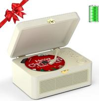 CD grotuvas Nešiojamasis "Bluetooth": Kegaudio radijo imtuvas su CD grotuvu Nešiojamasis su garsiakalbiu Nuotolinio valdymo pultas Palaiko USB/AUX atkūrimą Ausinių lizdas (baltas)