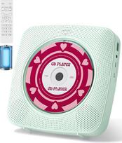 CD grotuvas Nešiojamas "Bluetooth" radijo imtuvas su CD grotuvu su garsiakalbiu USB ir AUX atkūrimo palaikymas su nuotolinio valdymo pulteliu Dulkių dangtelis Žalias