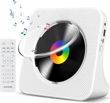 CD grotuvas su "Bluetooth" Gueray Nešiojamasis CD grotuvas Stalinis sieninis CD grotuvas Integruotas HiFi garsiakalbis su LCD ekranu Namų garso aparatūra Boombox FM radijas USB Type-C MP3 muzikos grotuvas (baltas)