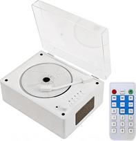 CD grotuvas, "Bluetooth" 5.4 stalinis CD grotuvas, nešiojamas CD grotuvas su HiFi garsiakalbiais, nuotolinio valdymo pultas, retro korpusas, baltas medinis CD grotuvas, palaikantis CD&CD-R&CD RW/MP3/WMA, dovana