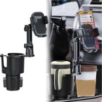 CGEAMDY 2-in-1 besisukantis automobilinis telefono laikiklis, puodelio laikiklis, mobiliojo telefono laikiklis, 2-in-1 puodelio laikiklis, prailgintas mobiliojo telefono laikiklis, automobilinis puodelio laikiklio prailginimas su mobiliojo telefono laikik