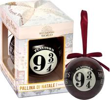 Ciao - Hario Poterio dekoratyvinis rutulys 9 3/4 (skersmuo 7,5 cm) originalus "Wizarding World" su medžiagine juosta Kalėdų eglutei dovanų dėžutėje