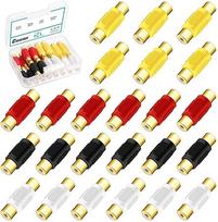 Cimeton 24PCS paauksuotas RCA garso kabelio prailginimo jungtis moteriškas adapteris stiprintuvui žemų dažnių garsiakalbiui