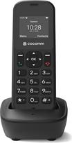 COCOMM DT100 Belaidis telefonas 4G Volte su SIM kortele ir įkrovimo doku, DECT formatas, "Bluetooth", skirtas naudoti namuose, profesionaliam naudojimui, paprastas naudoti, juodas