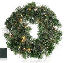 COM-FOUR LED durų vainikas Kalėdų advento vainikas su LED apšvietimu Puiki kalėdinė dekoracija 40 šiltos baltos šviesos diodų su laikmačiu