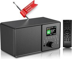 DAB+/FM skaitmeninis radijas su "Bluetooth 5.0", "DAB Plus" nostalgijos radijas, virtuvės radijas, senovinis radijo žadintuvas su miego laikmačiu, žadintuvu "Snooze", nešiojamas retro radijo nuotolinio valdymo pultelis, spalvotas ekranas