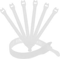 Daugkartinio naudojimo kabelių raiščiai 1/2" x 8" (1,25 cm x 20 cm) - 30 pakuočių (baltos spalvos)