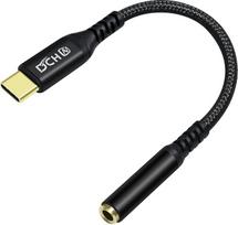 DCHAV USB C į 3,5 mm garso adapteris USBC į 3,5 mm ausinių lizdą Dongle kabelis C tipo vyriškojo ir moteriškojo Aux kabelis (juodas)