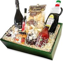 Delikatesų dovanų krepšelis IL MEGLIO D'ITALIA su rinktiniais itališkais patiekalais Prosecco / alyvuogių aliejus / makaronai / desertas