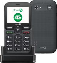 Doro - Leva L10 - Nešiojamasis vyresnysis telefonas - 4G mobilusis telefonas - Didelis ekranas - Puikus HD sūnus - Fotoaparatas - Pagalbos mygtukas su GPS - Integruotas įkroviklis - Grafitas