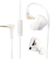 Dvigubos magnetinės ausinės su nuimamu kabeliu, "Hi Res" didelio garsumo IEM ausinės su "AUX", "HiFi in Ear Sport" ausinėmis, garsumo reguliatoriumi, mikrofonu, 3,5 mm lizdu, baltos spalvos