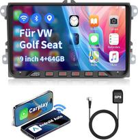 ESSGOOO 9 colių "Android 14" automobilinis radijas VW Golf 5 6 Passat Polo Touran Tiguan Caddy T5 Seat - Automobilinis radijas 4GB + 64GB, Wireless CarPlay ir Android Car, GPS palydovinė navigacija, Bluetooth, 2Din