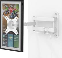 EWIGE TV monitoriaus sieninis laikiklis "Show 15", reguliuojamas laikiklis sukiojamas ir pakreipiamas, universalus 13-30 colių 100 x 100, 75 x 75 mm metaliniam televizoriaus laikikliui (baltas)