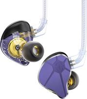 EZ EAR In-Ear Monitor CCZ BC04 HiFi ausinės DD ir BA dinaminiai garsiakalbiai, turtingi detalių kabelio ausinės IEM Deep Bass su 2 kontaktų nuimamu kabeliu telefonui, kompiuteriui, muzikai, žaidimams (violetinės spalvos, be mikrofono)