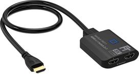 FeinTech SW211 HDMI 2.1 jungiklis 4K 120Hz 2 in 1 išvestis arba 1 in 2 perjungiamos išvestys (dvikryptis) su integruotu HDMI kabeliu, 8K, 48Gb/s, palaiko HDR, VRR, ALLM ir "Dolby Vision