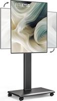 FITUEYES televizoriaus stovas 32-75 colių plazminiams / LCD / LED televizoriams skirtas riedantis televizoriaus vežimėlis Grindų stovas su ratukais Reguliuojamas aukštis, pasukamas iki 40 kg VESA 600 x 400 mm