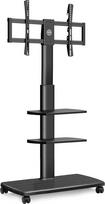 FITUEYES TV vežimėlis TV stovas 3 lentynos su ratukais TV stovas su laikikliu Reguliuojamas aukštis nuo 32 iki 60 colių LED LCD televizorius Plazminis televizorius