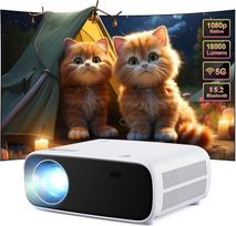 Full HD 1080P projektorius su 4K palaikymu, "Bluetooth" ir "WiFi", 18000 liumenų HD ekranas, 30-200 colių projekcijos dydis, suderinamas su "iOS" / "Android" / nešiojamuoju kompiuteriu / "Xbox" (juodas)