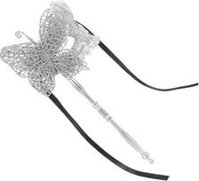Gadpiparty Handheld-Maskenmaske mit Stab, Gras-Masken, ausgefallenes Cosplay-Kostüm für Tanzpartys, Abschlussbälle, Zubehör, Goldenes Gras-Kostüm