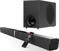 GarageRock Soundbar mit Subwoofer für TV Geräte, 120W 2-in-1 Soundbar TV Heimkino Soundsystem, 1 komplektas Sorround Sound System mit Deep Bass&Lautstärkesteigerung&3 EQ Modi, Bluetooth 5.3/ARC/Opt/AUX
