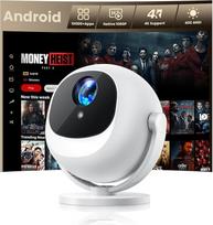 GEEKERA Išmanusis projektorius su "Android", "Full HD" 1080P mini projektorius su 4K palaikymu, namų kino projektorius, suderinamas su "Netflix", 400 ANSI, lubinis projektorius su garsiakalbiu
