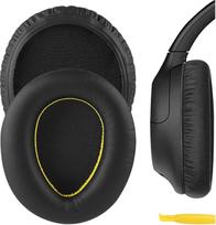 GEEKRIA "Sony" WH-CH700N, WH-CH710N, WH-CH720N "QuickFit" keičiamieji ausų įdėklai - atminties putų ir odos ausų įdėklai - juodi