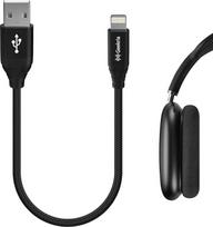 GEEKRIA Apollo įkrovimo kabelis, skirtas "Apple AirPods Max", "AirPods Pro", "AirPods 2", "AirPods", "Beats Solo Pro", "Powerbeats", "BeatsX", USB-A į "Lightning" įkrovimo laidas, sertifikuotas "Apple MFi", juodas, 1FT