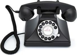 GPO 200 klasikinis senovinis telefonas su sukamuoju rinkikliu - juodas