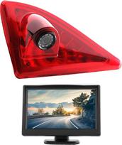 HD 720p Trečioji stogo stabdžių šviesos kamera Stabdžių šviesos stovėjimo kameros atbulinės eigos kameros rinkinys Naktinis matymas + 5 colių monitorius Transporter Nissan NV400 / Renault Master / Opel Movano B 2010-2019