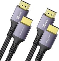 HDMI 2.1 kabelis 8K, 0,5 m, "Stouchi", Ultra HD, 48Gbit/s didelės spartos, 8K 60 Hz / 4K 120 Hz / 144 Hz / 165 Hz, RTX 3080, DSC, eARC, dinaminis HDR 10 4:4:4, HDCP 2.2 ir 2.3, "Dolby", suderinamas su TV / PS5 / "Xbox" serija, 2 vnt.