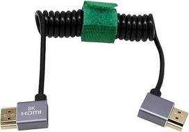 HDMI 8K 6K 6K 4K 60p kabelis, apvyniotas kairiuoju dešiniuoju kampu, skirtas "Sony A7S3 A7M4 A7R5 FX30" "Canon Nikon" fotoaparatui "Feelworld Atomos Ninja V Portkeys BM5 Video Assist 12G monitoriui, A tipo HDMI 2.1
