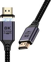 HDMI magnetinis kabelis 8K - 1 metras 4K @ 120Hz didelės spartos magnetinis HDMI 2.1 kabelis, skirtas nešiojamajam kompiuteriui HDTV, kompiuteriui DVD grotuvui, projektoriui