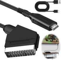 HDMI zu Scart vaizdo keitiklis, 1080P HD adapteris su kabeliu, NTSC/PAL jungtis